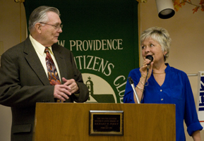Outgoing New Providence Historical Society President John Bale h